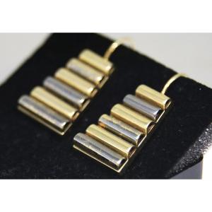 Pair Of 19k Gold Earrings, 10.25 G, Portugal, 20th Century