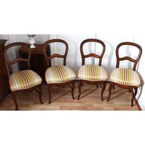 Set Of 4 Louis Philippe Chairs, 19th Century