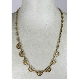 Yellow Gold (18k) Drapery Necklace, 10.86 G, 20th Century