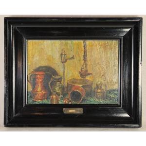 Small Still Life Painting, Signed, 1930