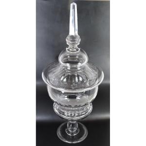 Large Cut Crystal Bonbonnière/dragee Dish, 19th Century