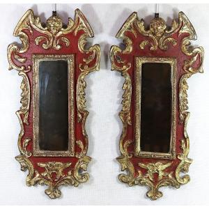 Pair Of Baroque Mirrors, Italy, Late 18th Century.