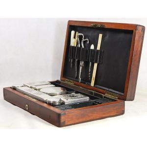 Thomas Dicks London, Silver Travel Case, Victorian Era, 19th Century