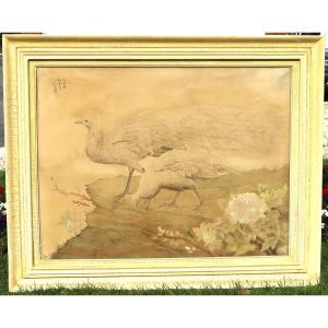 Liao XInxue (1906-1958), Important Painting In Ink And Color On Silk