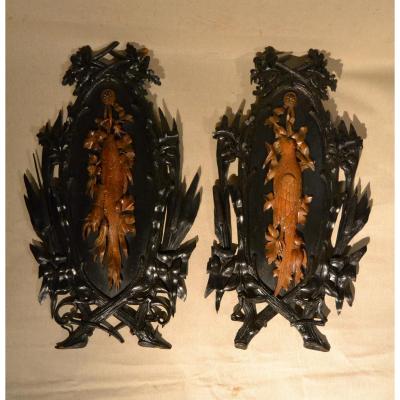 Trophy Hunting And Fishing, Travail Suisse, Dated 1877