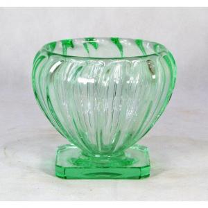 Daum Nancy France, Thick Crystal Vase, 1930/1940