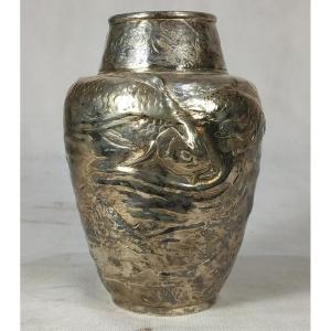 Ernest Carriere (1858-1908) And Christofle, Vase 