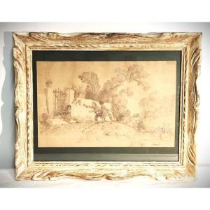 V. Quenescourt XIXth, Pencil Drawing 