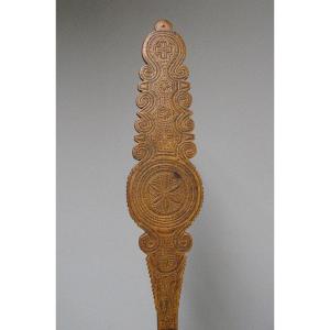 Nineteenth Carved Wood Distaff.