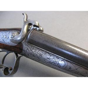19th Century Damascus Barrel Brooch Hunting Rifle.