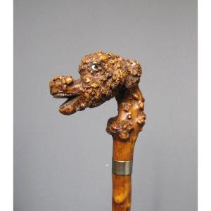 Carved Root Cane. Folk Art Cane With Monster Head.