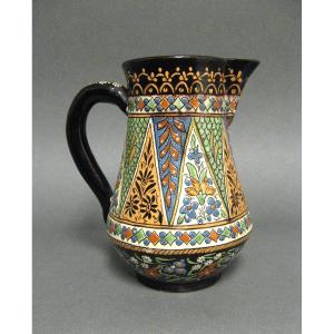 Thun Pitcher In Glazed Terracotta 19th Century.