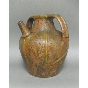 Jug.  Glazed Terracotta Oil Jar.