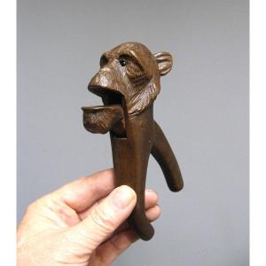 Nutcracker Hazelnut Zoomorphic Sculpture Monkey Head.