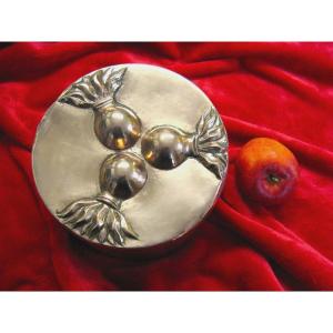 Copper Cake Mold Decorated With Flaming Grenades Military.