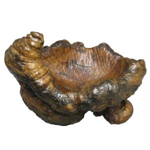 Large Hand Carved Burl Wood Bowl.