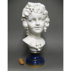 Biscuit Bust Of The Portrait Of Bacchus As A Child.