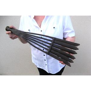 Six-pronged Wrought Iron Fern. 19th Century Folk Art.