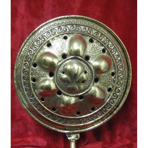 18th Century Fleur-de-lys Brass Basin.