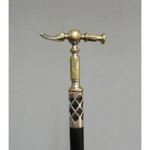 19th Century Mining Director Or Engineer's Cane.