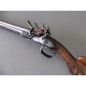 Double-barreled Flintlock Shotgun By "devineau A Paris" From The First Empire.