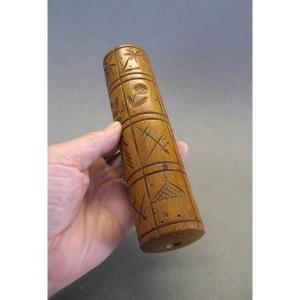 Carved Wooden Butter Roller.