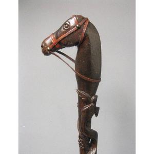 Folk Art Cane Known As "de Poilu". Wwii.