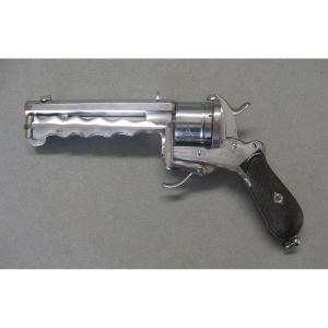 Percussion Revolver With Dog Safety And Flaming, Launching Blade, Cork, 11mm Caliber, 19th Century.