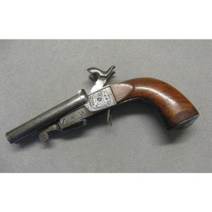 19th Century 12mm Caliber Double-barreled Pinfire Pistol.