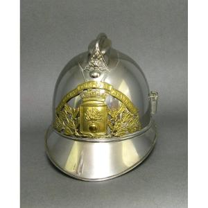 Firefighter Officer's Helmet From The Town Of Gannat, Type 1895, Third Republic.