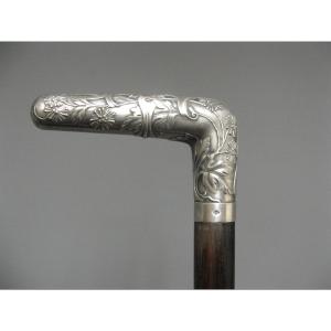 Art Nouveau Silver-handled Walking Stick.
