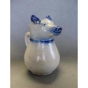 Zoomorphic Glazed Stoneware Pitcher For Absinthe.