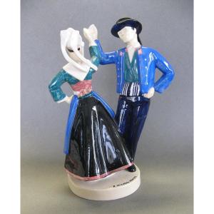 Henriot Quimper Micheau Vernez Dancing Couple.