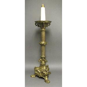 Electrified Neo-gothic Style Candlestick.