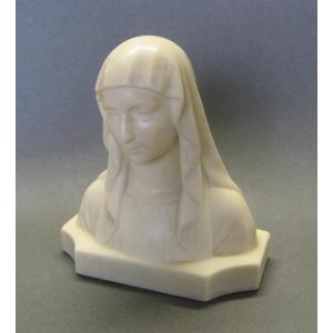 Sculpture De Parian Par Ch. Maillard. Virgin Of Notre Dame De Lourde.