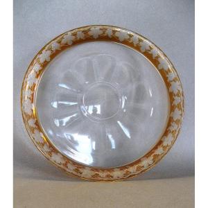 19th Century Bohemian Crystal Cake Dish.