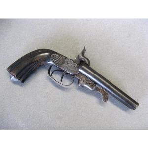 Double Barrel Pinfire Pistol Cal 12mm 19th Century.