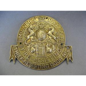 Safe Plate With British Monarchy Coat Of Arms.