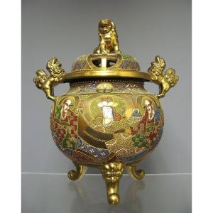 Perfume Burner Satsuma Geisha Samurai Japan Imperial Nineteenth.