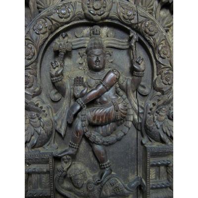 Nineteenth Carved Wood Table. Representing The Goddess Shiva.