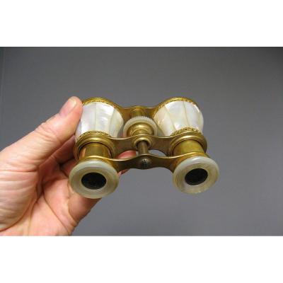 Opera Binoculars, Nineteenth Mother Of Pearl Marquetry.