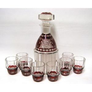 Bohemian Art Deco Crystal Liquor Service.