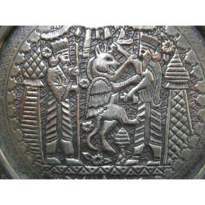 Kadjar Tray, Persia, Tinned Copper XIXe/xxe