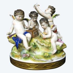 Group Of Rudolstadt Porcelain Bird Putti.