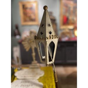 Processional Lantern And Its Wooden Pole - Nineteenth