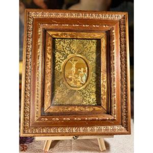 Fervent Work In Straw Marquetry – 19th Century