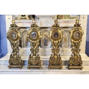 Four Remarkable Monstrances Reliquaries - Circa 1700 