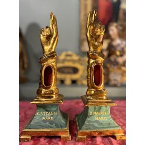 Rare Pair Of Reliquary Arms - 18th Century