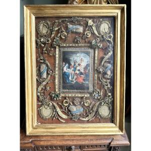 Important Reliquary With Four Relics And Agnus Dei - 18th Century