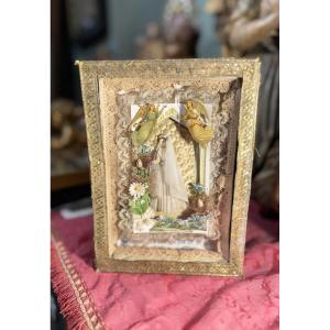 Touching Communion Diorama Frame - Circa 1900